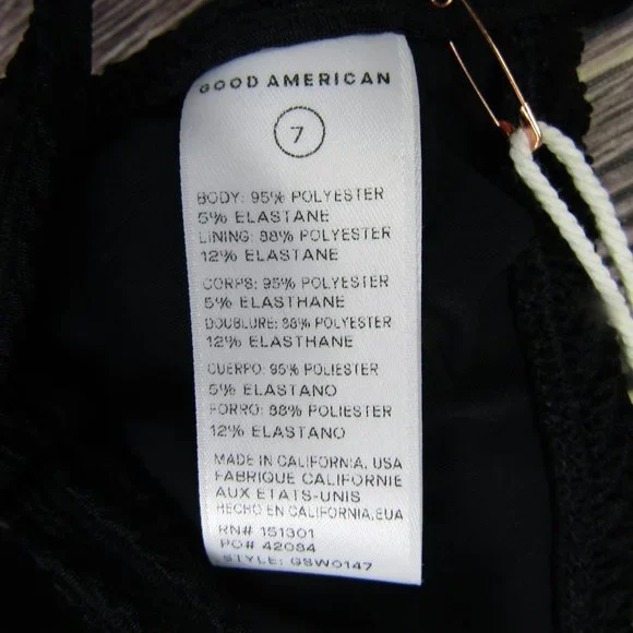 Good American NEW 4XL Size 7 C Cup Black Triangle Bra Crinkle Swim Beach Summer - Picture 4 of 5